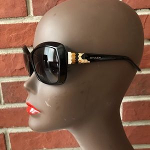 BVLGARI BLACK 8133 SUNGLASSES GOLD DETAILS